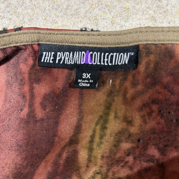 The Pyramid Collection Textured Tunic Top Size 3X Boho Artsy Festival Blouse - Picture 4 of 6